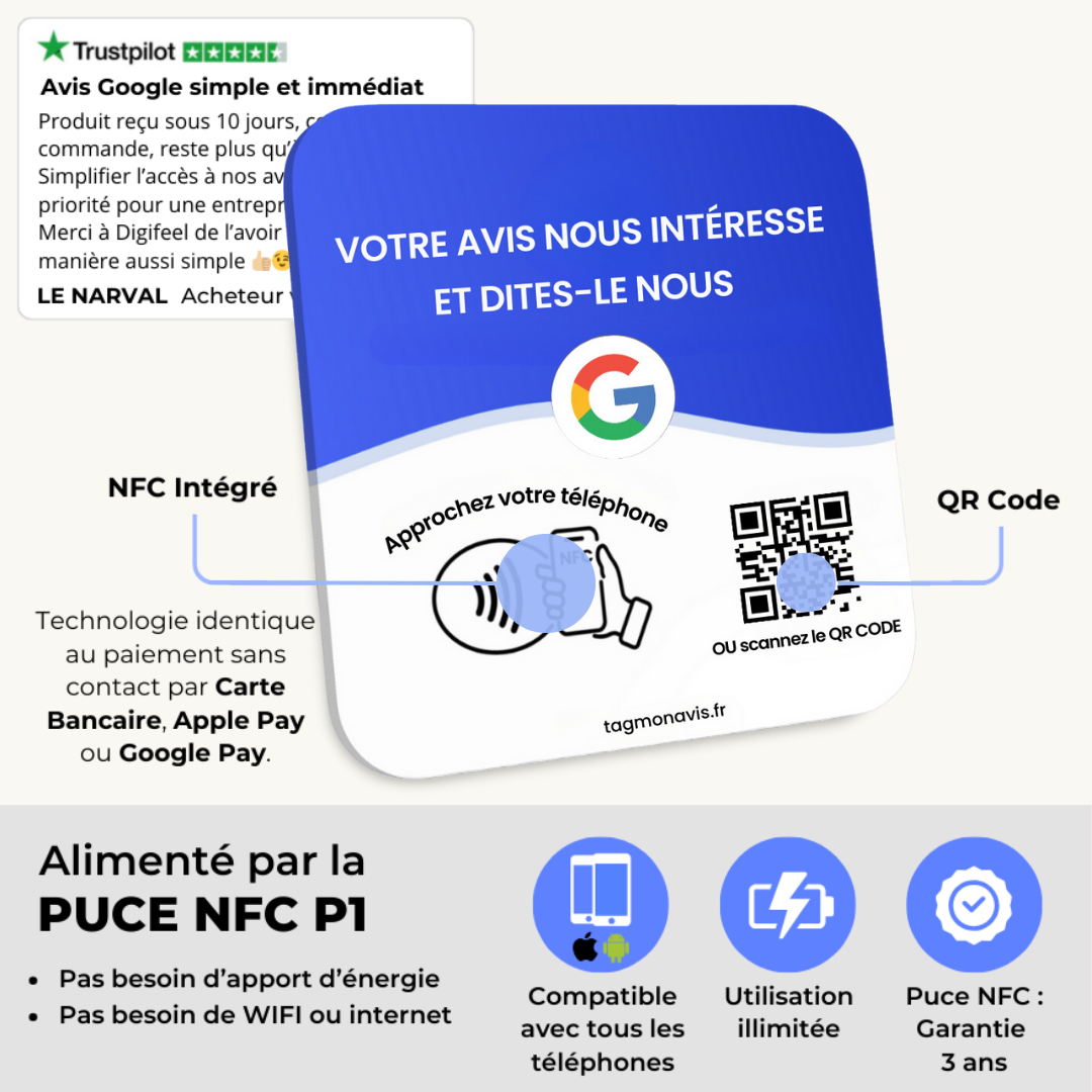Plaque NFC Google Avis