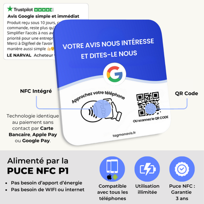 Plaque NFC Google Avis
